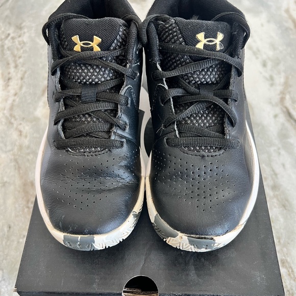 Under Armour Kids Black and Gold Shoes - Picture 3 of 3